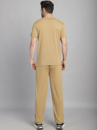 Vimal Jonney Mud Cotton Solid Co-ord Set Tracksuit For Men(Zip On 1 Side Pocket)