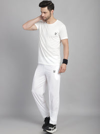 Vimal Jonney White Cotton Solid Co-ord Set Tracksuit For Men(Zip On 1 Side Pocket)