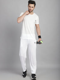 Vimal Jonney White Cotton Solid Co-ord Set Tracksuit For Men(Zip On 1 Side Pocket)