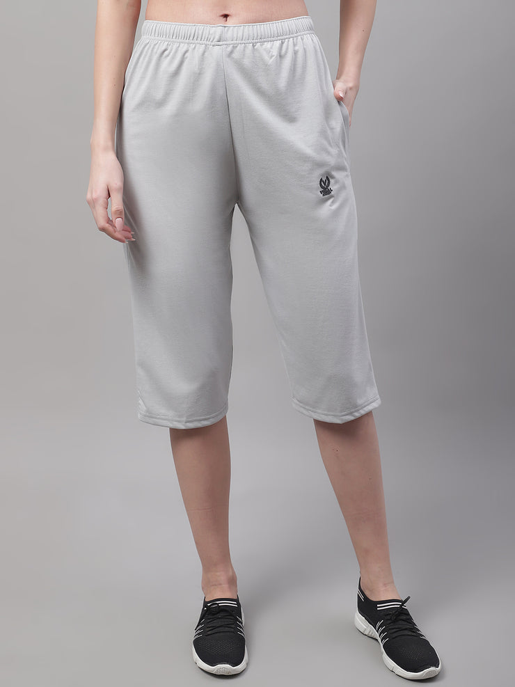 Vimal Jonney Light Grey Regular fit Cotton Capri for Women
