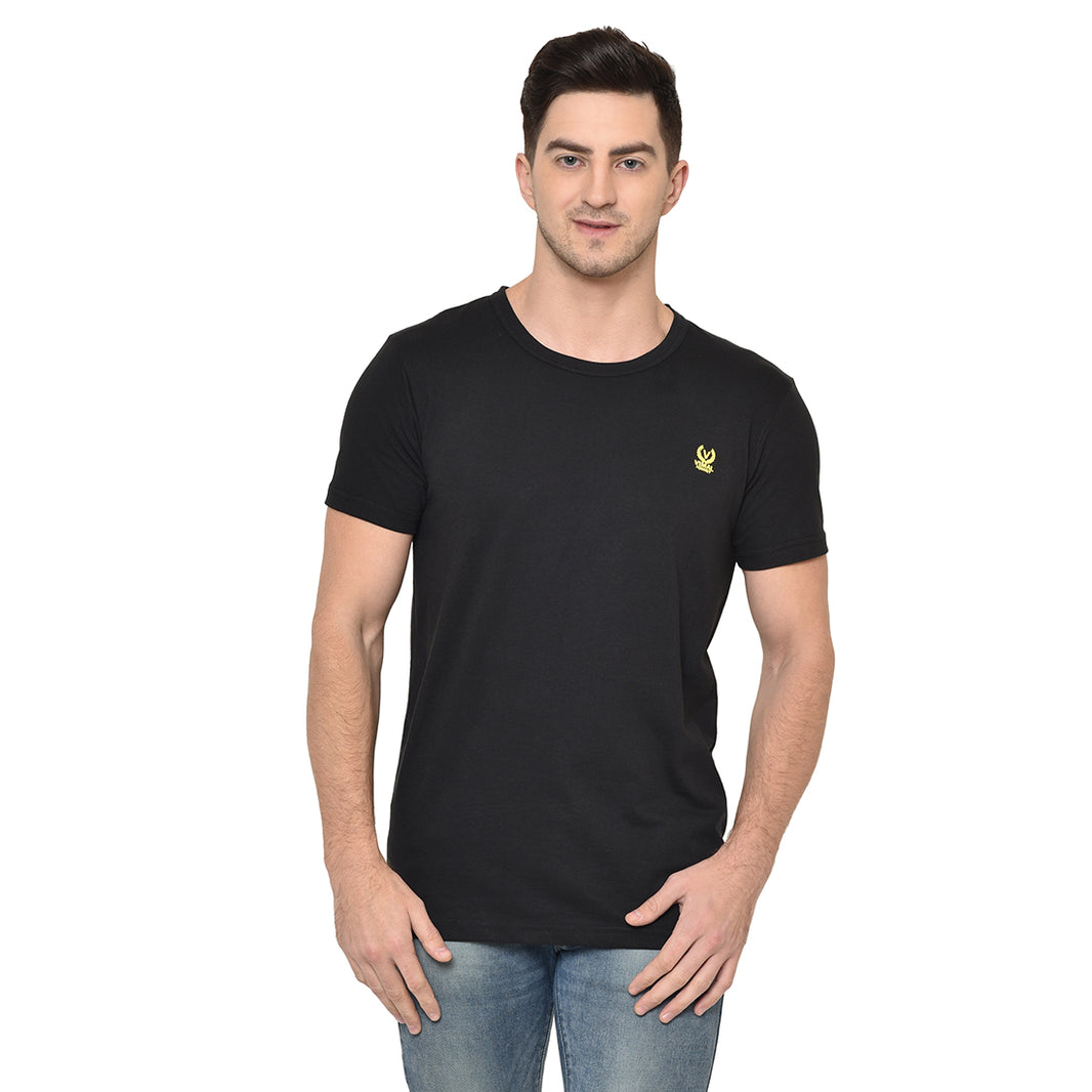 Vimal Jonney Round Neck Black T-shirt For Men's