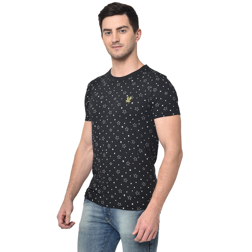 Vimal Jonney Round Neck Black T-shirt For Men's