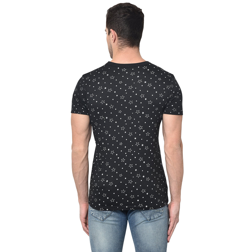 Vimal Jonney Round Neck Black T-shirt For Men's