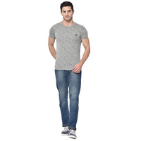 Vimal Jonney Round Neck Grey T-shirt For Men's