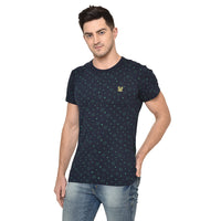 Vimal Jonney Round Neck Dark Blue T-shirt For Men's