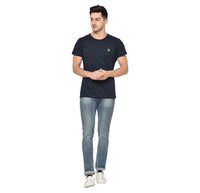 Vimal Jonney Round Neck Dark Blue T-shirt For Men's