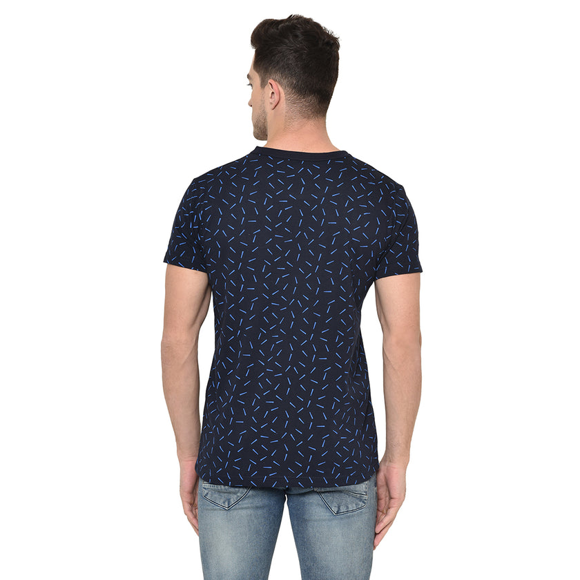 Vimal Jonney Round Neck Dark Blue T-shirt For Men's