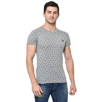 Vimal Jonney Round Neck Grey T-shirt For Men's