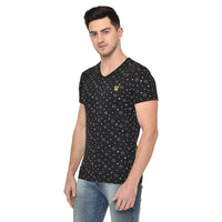 Vimal Jonney Round Neck Black T-shirt For Men's