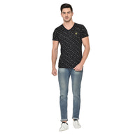 Vimal Jonney Round Neck Black T-shirt For Men's