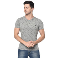 Vimal Jonney Round Neck Grey T-shirt For Men's