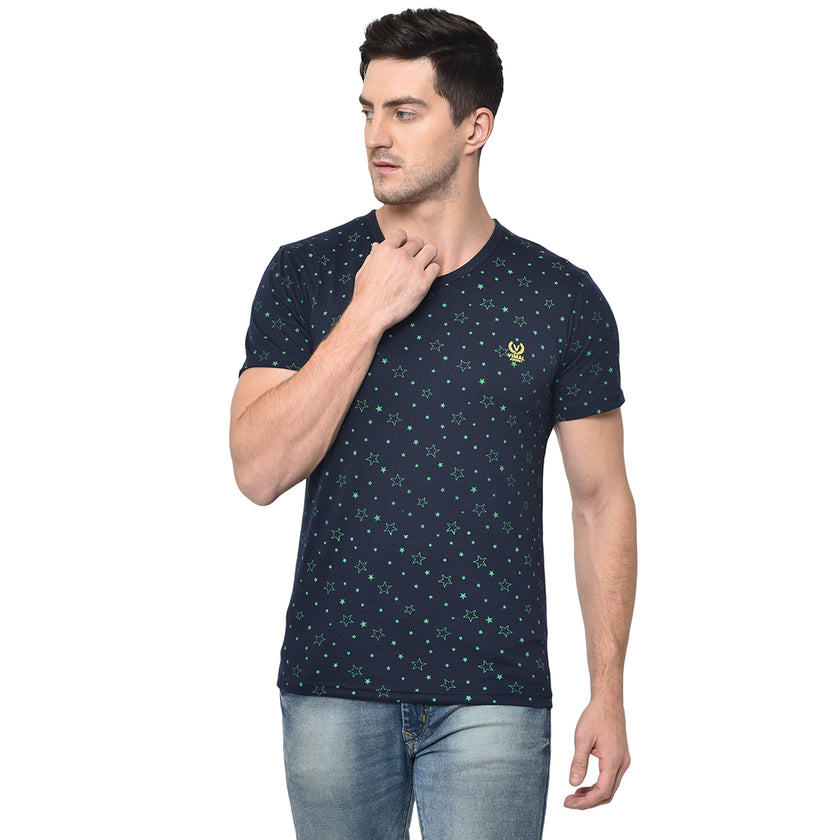 Vimal Jonney Round Neck Dark Blue T-shirt For Men's