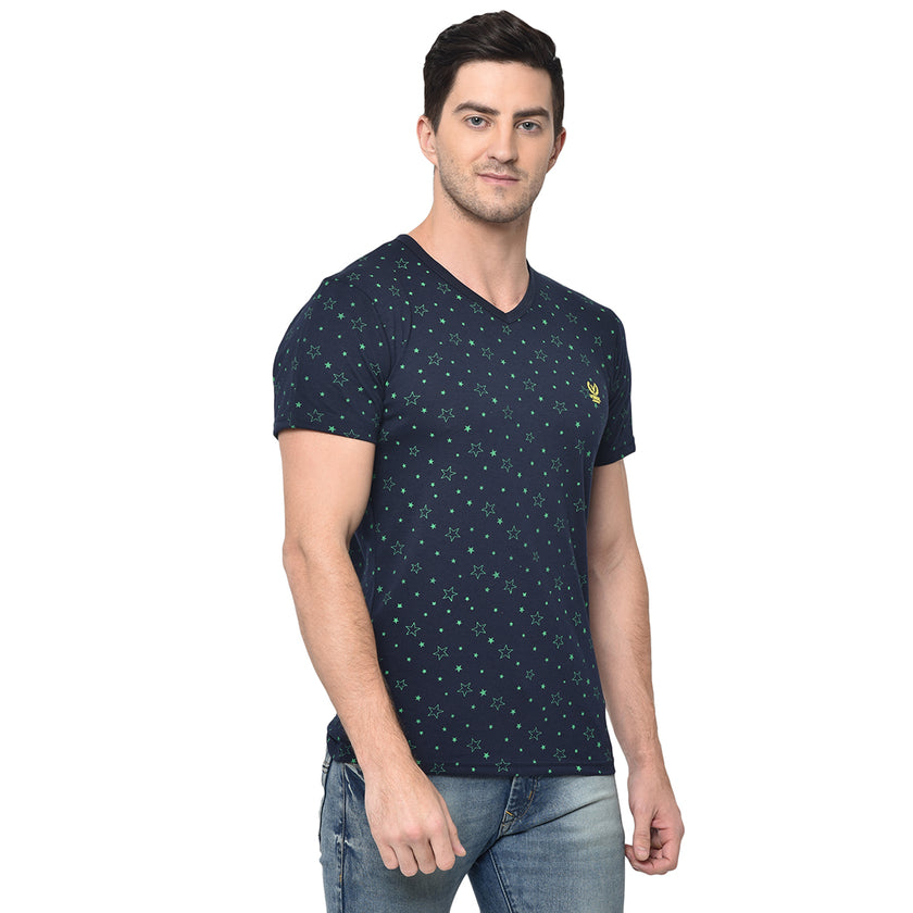 Vimal Jonney Round Neck Dark Blue T-shirt For Men's