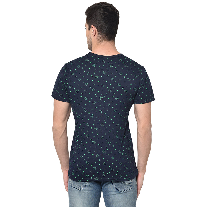 Vimal Jonney Round Neck Dark Blue T-shirt For Men's