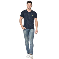 Vimal Jonney Round Neck Dark Blue T-shirt For Men's