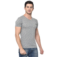 Vimal Jonney Round Neck Grey T-shirt For Men's