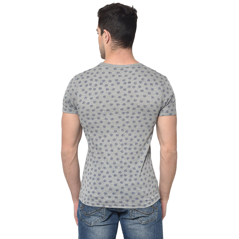 Vimal Jonney Round Neck Grey T-shirt For Men's