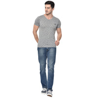 Vimal Jonney Round Neck Grey T-shirt For Men's