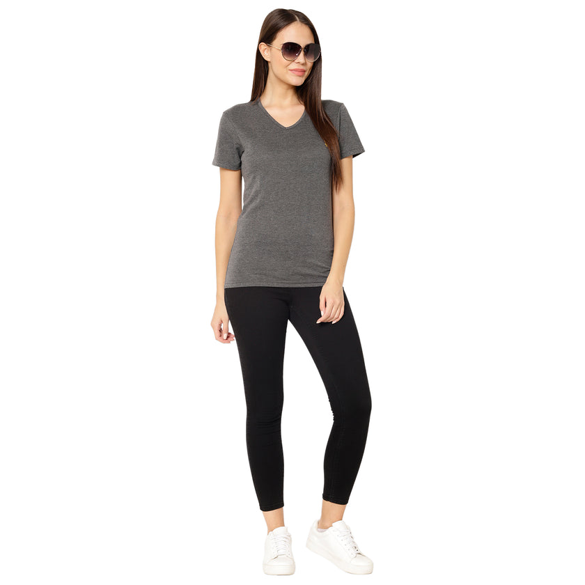 Vimal Jonney Grey Color T-shirt For Women