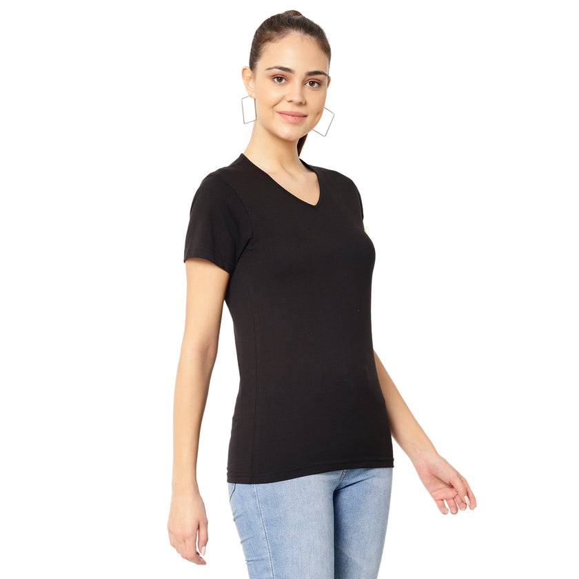 Vimal Jonney Black Color T-shirt For Women