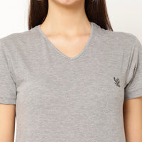 Vimal Jonney Silver Color T-shirt For Women