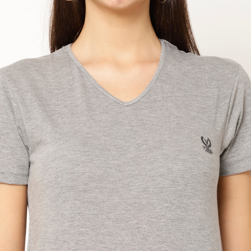 Vimal Jonney Silver Color T-shirt For Women